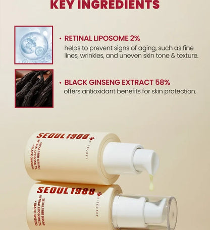 K-Secert Seoul 1988 Retinal Liposome 2% + Black Ginseng Serum
